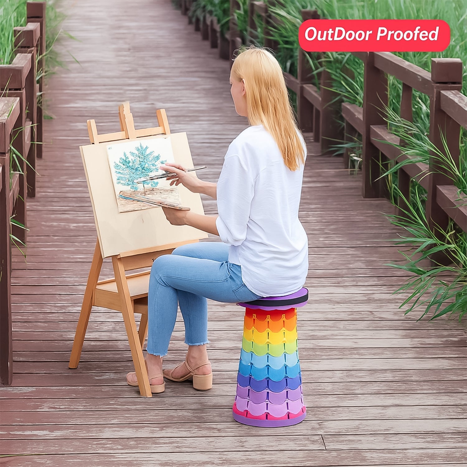 Portable Telescopic Folding Stool (1 Pc)