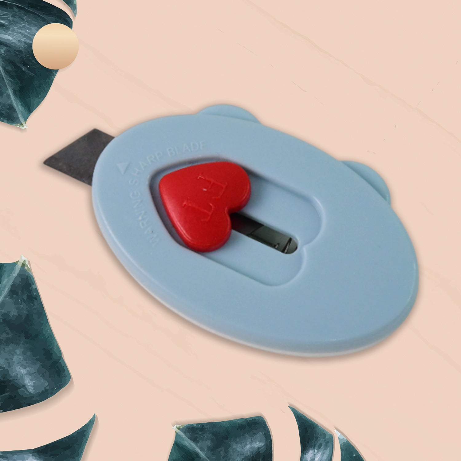 Mini Utility Cutter / Knife with Heart-Shaped Safety Lock (1 Pc)