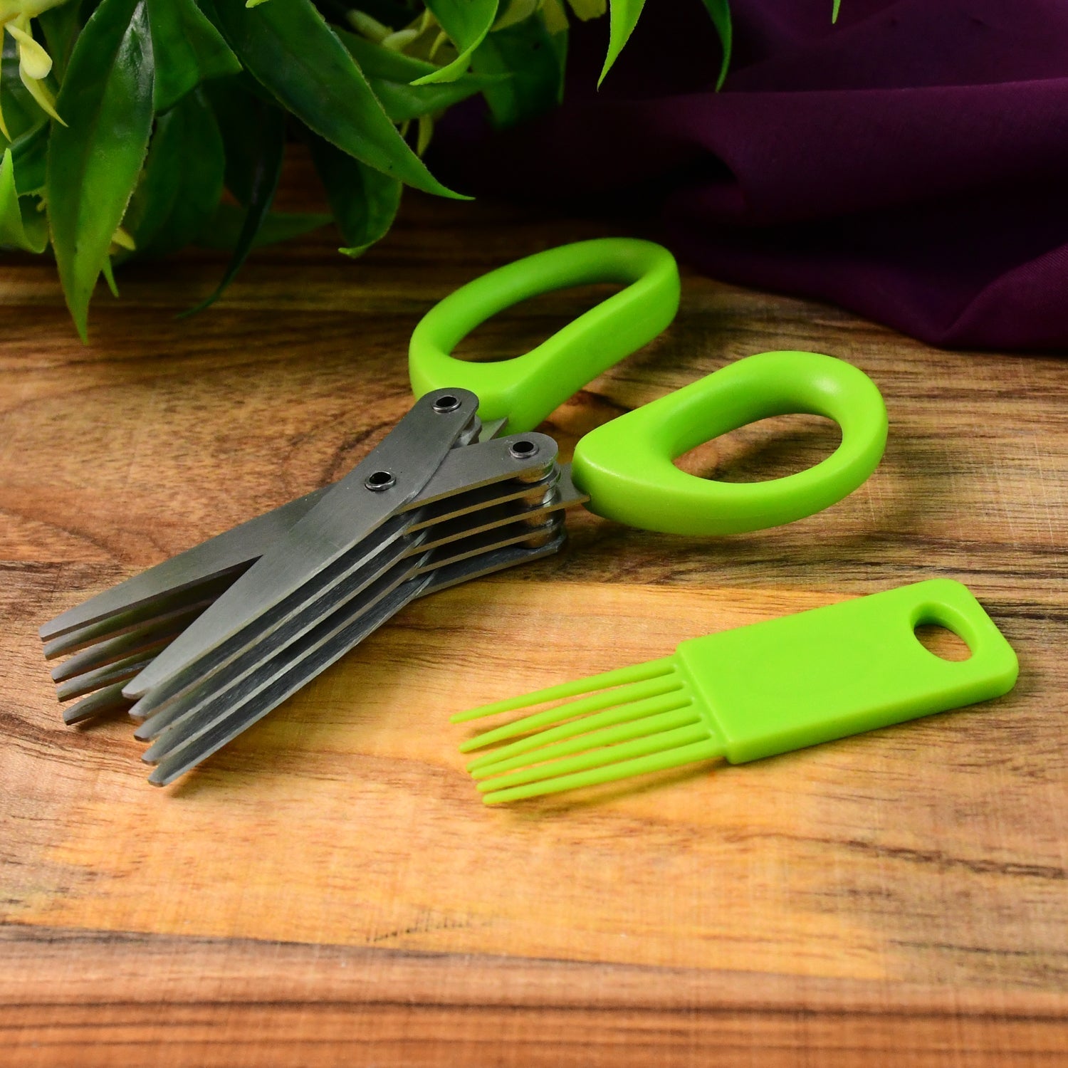 Premium 5-Blade Multipurpose Kitchen Scissors with Cleaning Comb
