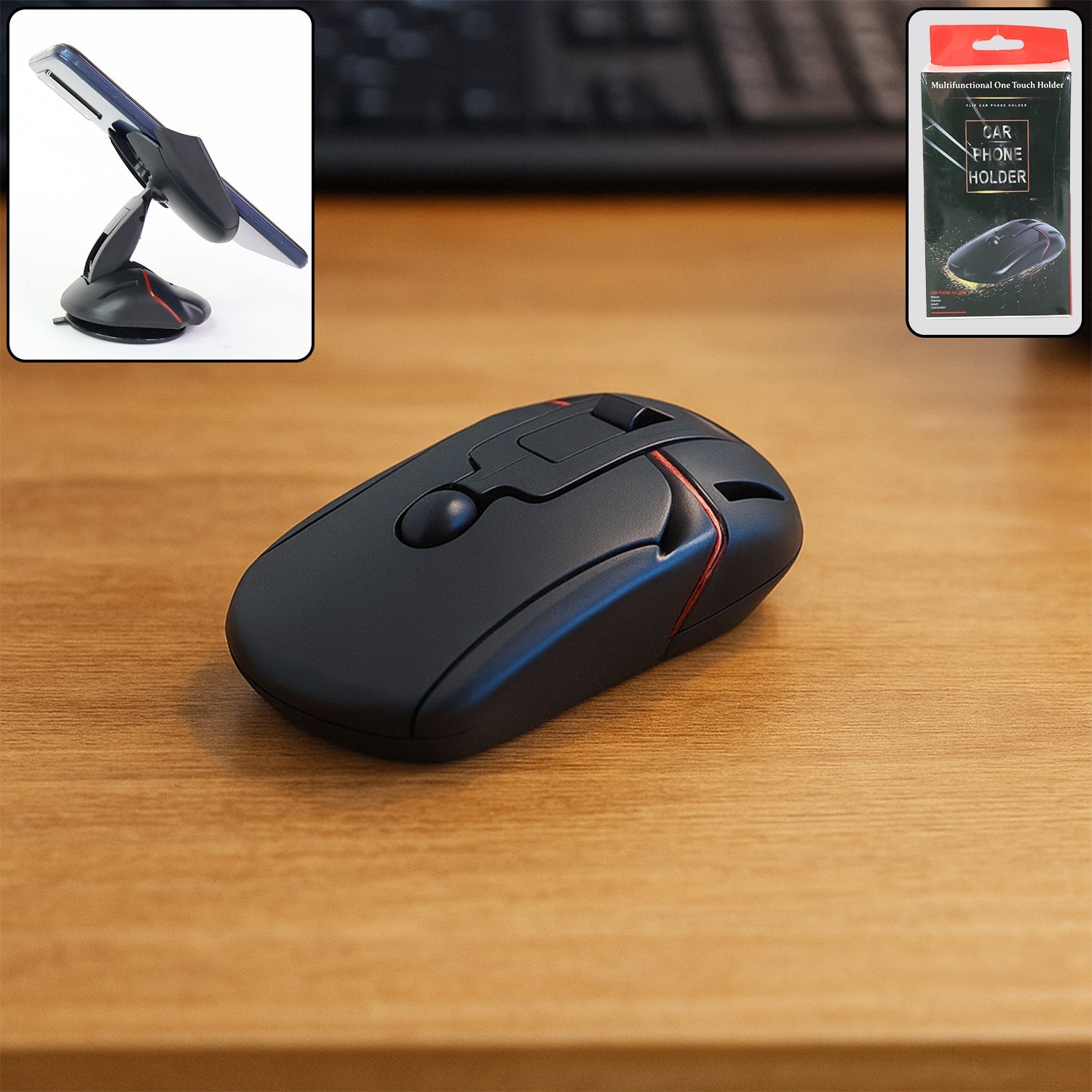 Multifunctional Mouse-Shaped Car Mobile Phone Holder (1 Pc)