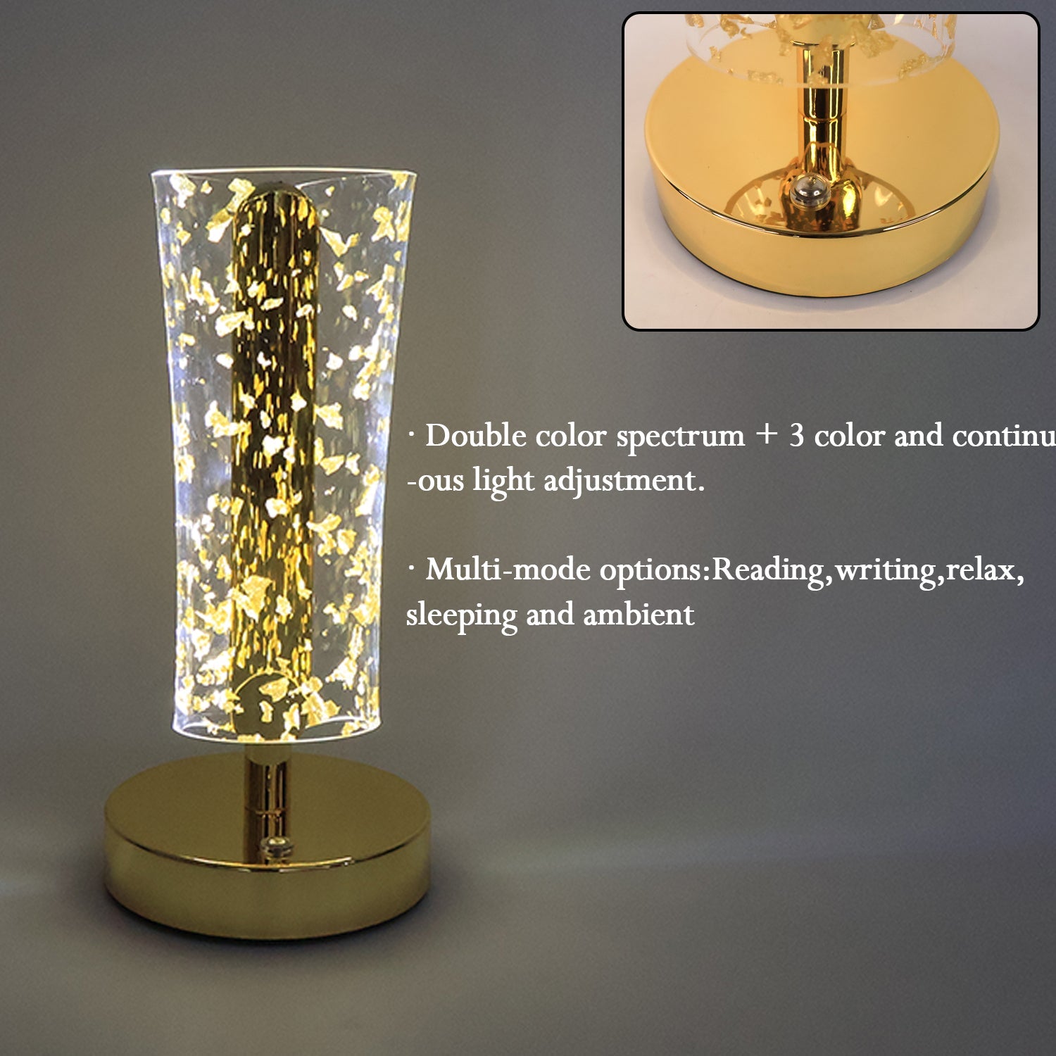 Luxury Golden Crystal LED Table Lamp (1 Pc)