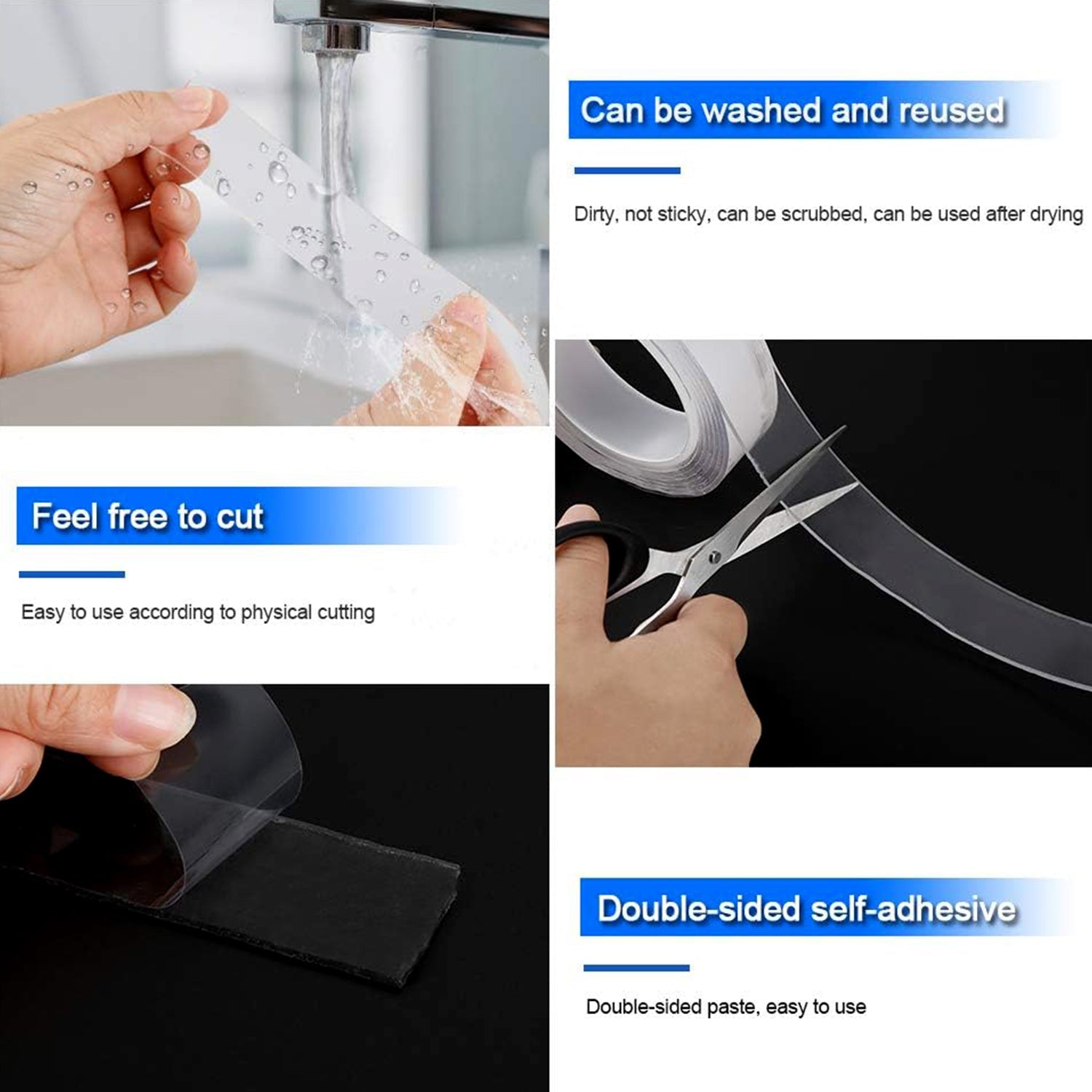 Strong Transparent Double-Sided Nano Adhesive Tape